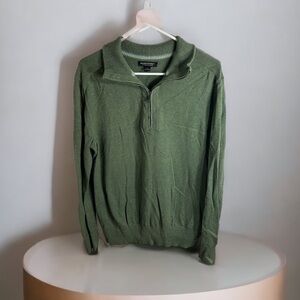 Banana Republic Cotton Cashmere Green Sweater Large Zip Neck Men’s